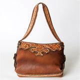 American Darling Hobo Bag Western Hand Tooled Floral Genuine Leather Purse with Rivetted Detail and YKK Zipper for Women