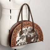 American Darling Hand Tooled Cowhide Taco Shoulder Purse