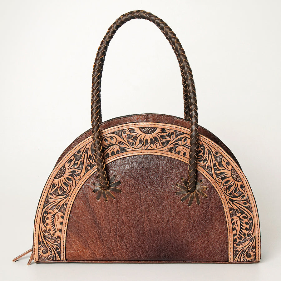 American Darling Hand Tooled Cowhide Taco Shoulder Purse
