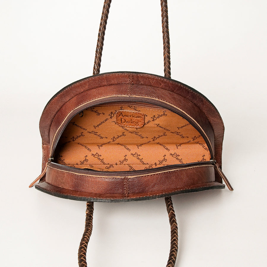 American Darling Hand Tooled Cowhide Taco Shoulder Purse