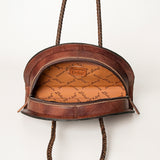 American Darling Hand Tooled Cowhide Taco Shoulder Purse