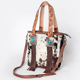American Darling Tote Bag for Women, Hair-On Cowhide Western Bag, Premium Full Grain Leather with Fringes & YKK Zipper