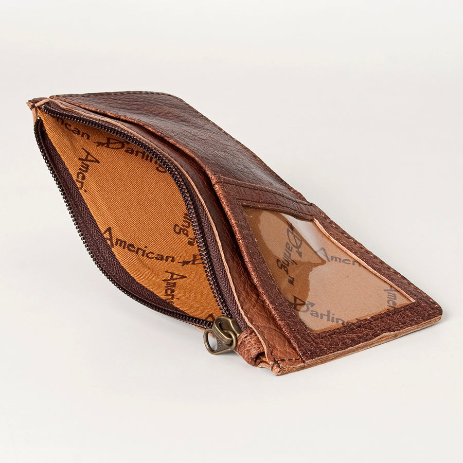 American Darling Card-Holder, Genuine Full Grain Vegetable Tanned Leather, Slim Western Travel Wallet,
