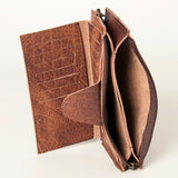 American Darling Wristlet bag, Genuine Full Grain Vegetable Tanned Leather, Slim Western Travel Clutch