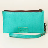 American Darling Wristlet bag, Genuine Full Grain Vegetable Tanned Leather, Slim Western Travel Clutch