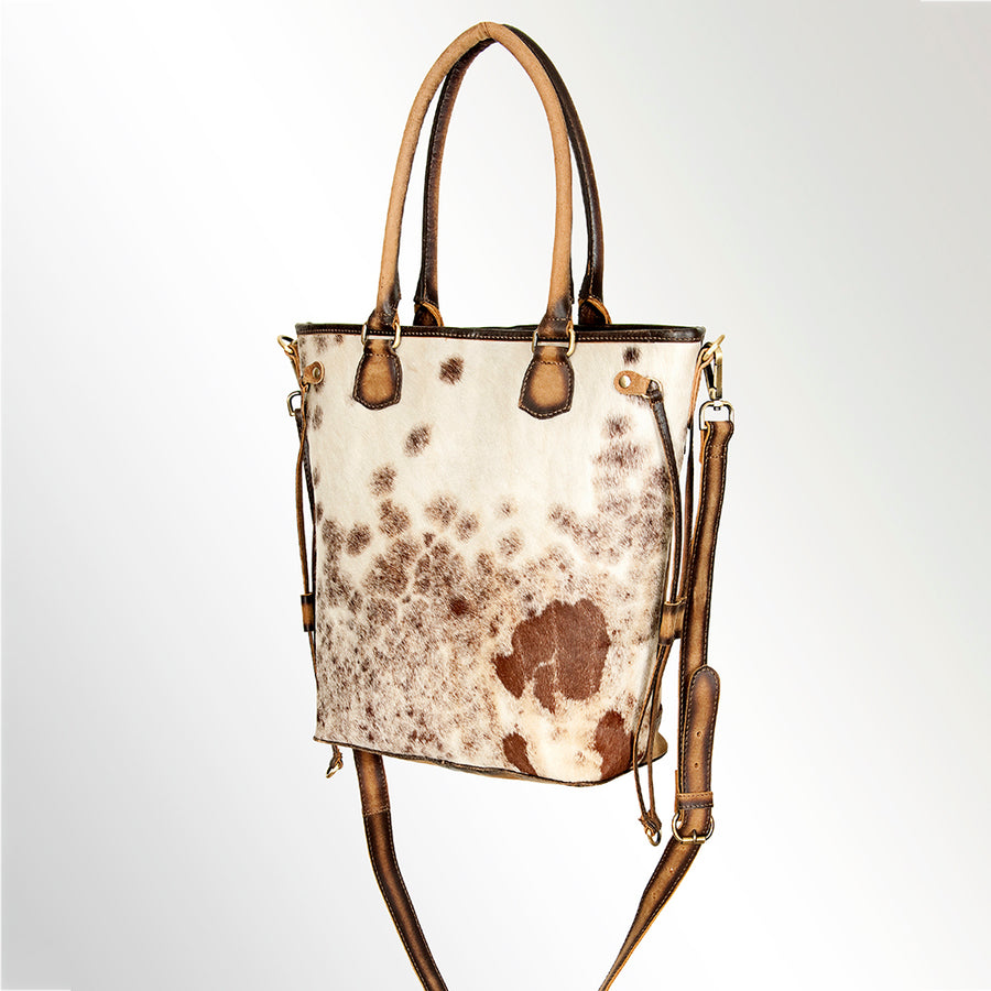 American Darling Luxury Genuine Cowhide Leather Tote Bag for Women, Cow Print Hair-on-Hide Shoulder Bag