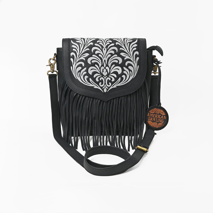American Darling Hand-Tooled Leather Crossbody Bag for Women, Small Western Floral Carved Clutch Purse