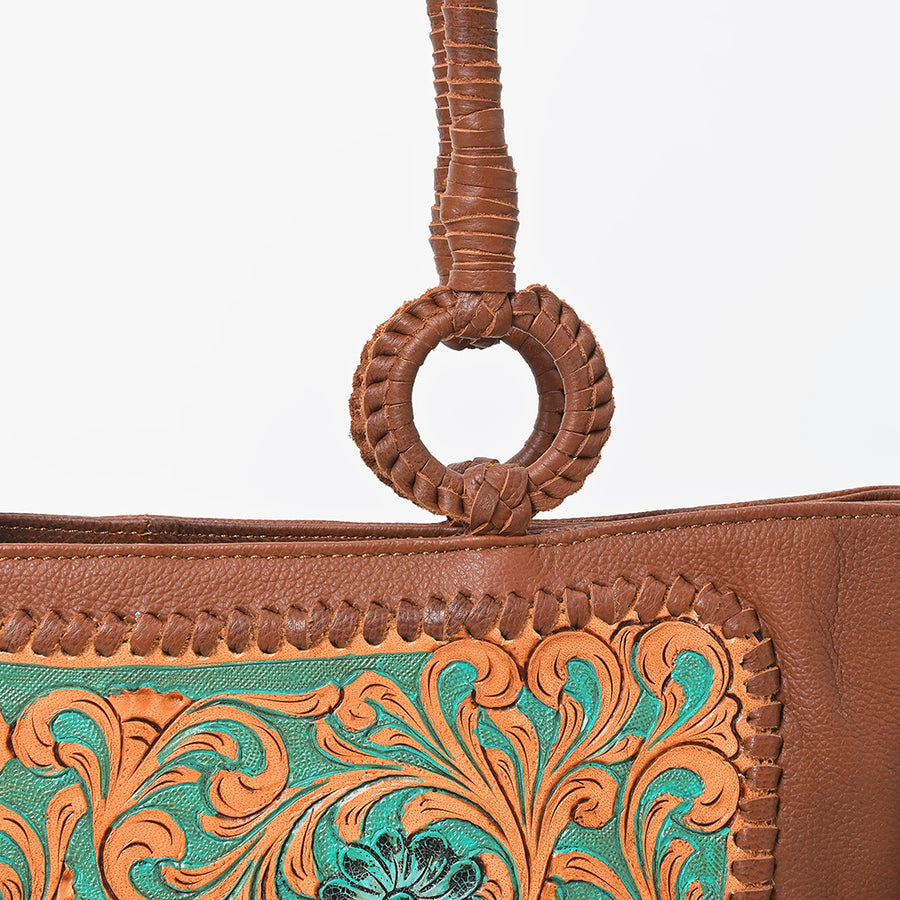 American Darling Hand-Tooled Leather Crossbody Bag for Women, Cowhide Hair-on Shoulder Purse