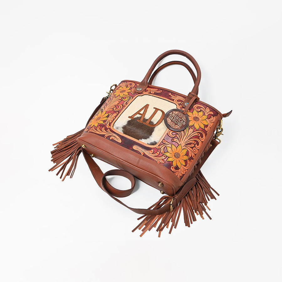 American Darling Western Fringe Hair-On Cowhide Tote Purse