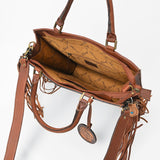 American Darling Luxury Hand-Tooled Leather Crossbody Bag for Women, Cowhide Hair-on Shoulder Purse