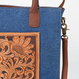 American Darling Luxury Genuine Cowhide Tote Bag for Women, Hand-Tooled Leather Shoulder Bag