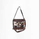 American Darling Women's Genuine Leather Hair-On Cowhide Fringe Crossbody