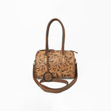 American Darling Hand-Tooled Leather Barrel Speedy Bag – Classic Western Floral Design