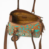 American Darling Hand-Tooled Leather Barrel Speedy Bag – Classic Western Floral Design