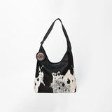American Darling Black & White Genuine Cowhide Hobo Shoulder Bag