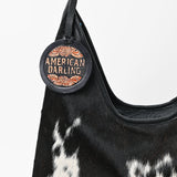 American Darling Black & White Genuine Cowhide Hobo Shoulder Bag