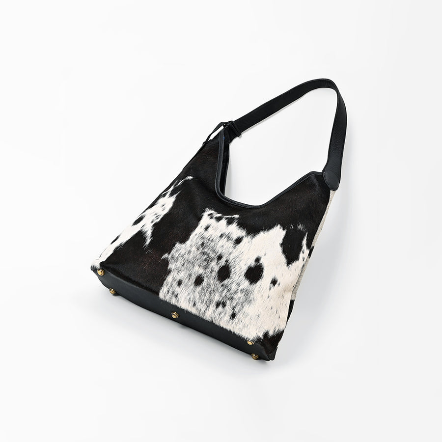 American Darling Black & White Genuine Cowhide Hobo Shoulder Bag