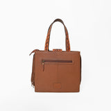 American Darling Genuine Leather Hair-On Cowhide Tooled Fringe Tote Bag