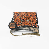 American Darling Western Tooled Leather Crossbody Bag with Hair-On Cowhide