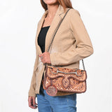 American Darling Western Floral Leather Chain Clutch Purse