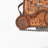 American Darling Western Floral Leather Chain Clutch Purse