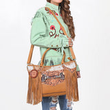 American Darling Western Leather Tote Bag with Hair-On Cowhide