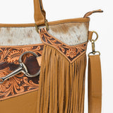 American Darling Western Leather Tote Bag with Hair-On Cowhide