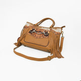 American Darling Western Leather Tote Bag with Hair-On Cowhide