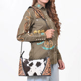 American Darling Western Hair-on Crossbody Bag w/ Floral Tooled