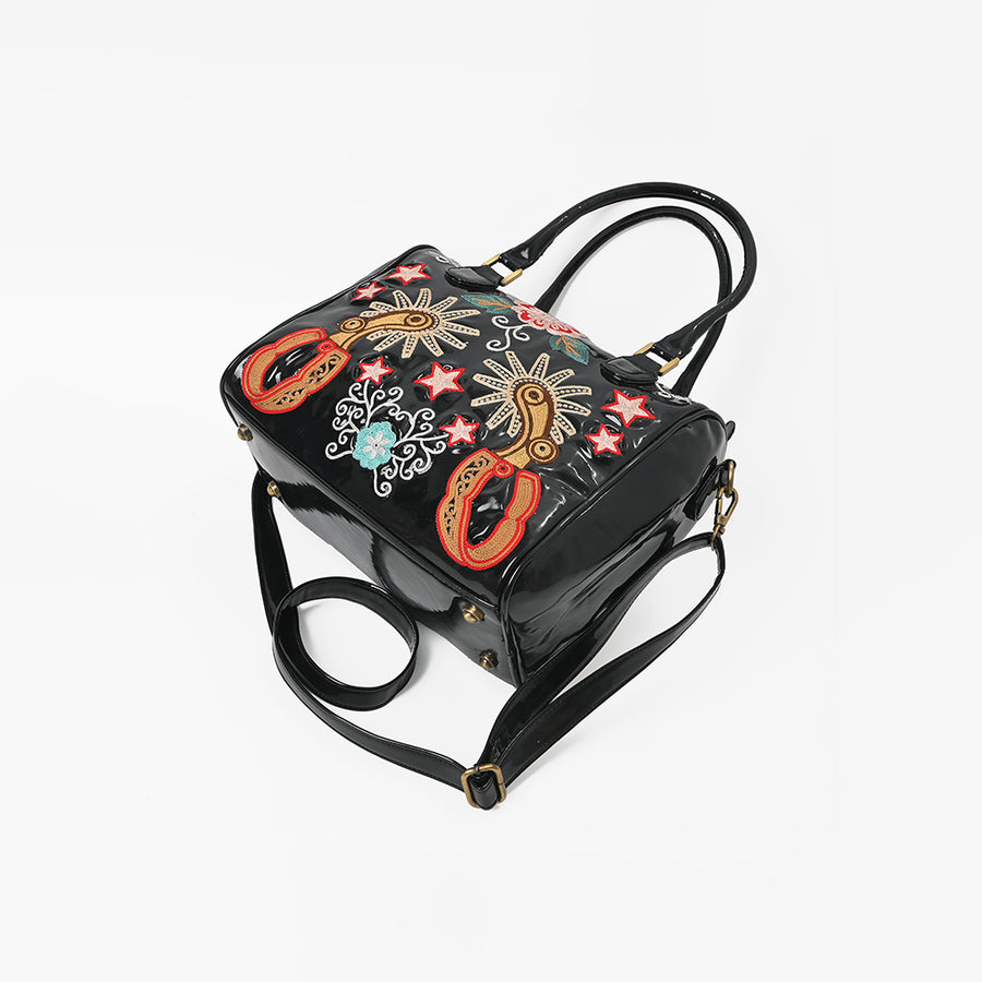 American Darling Patent Leather Western Barrel Handbag