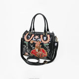 American Darling Floral Embroidered Barrel Satchel Crossbody Bag
