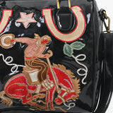 American Darling Floral Embroidered Barrel Satchel Crossbody Bag