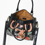 American Darling Floral Embroidered Barrel Satchel Crossbody Bag