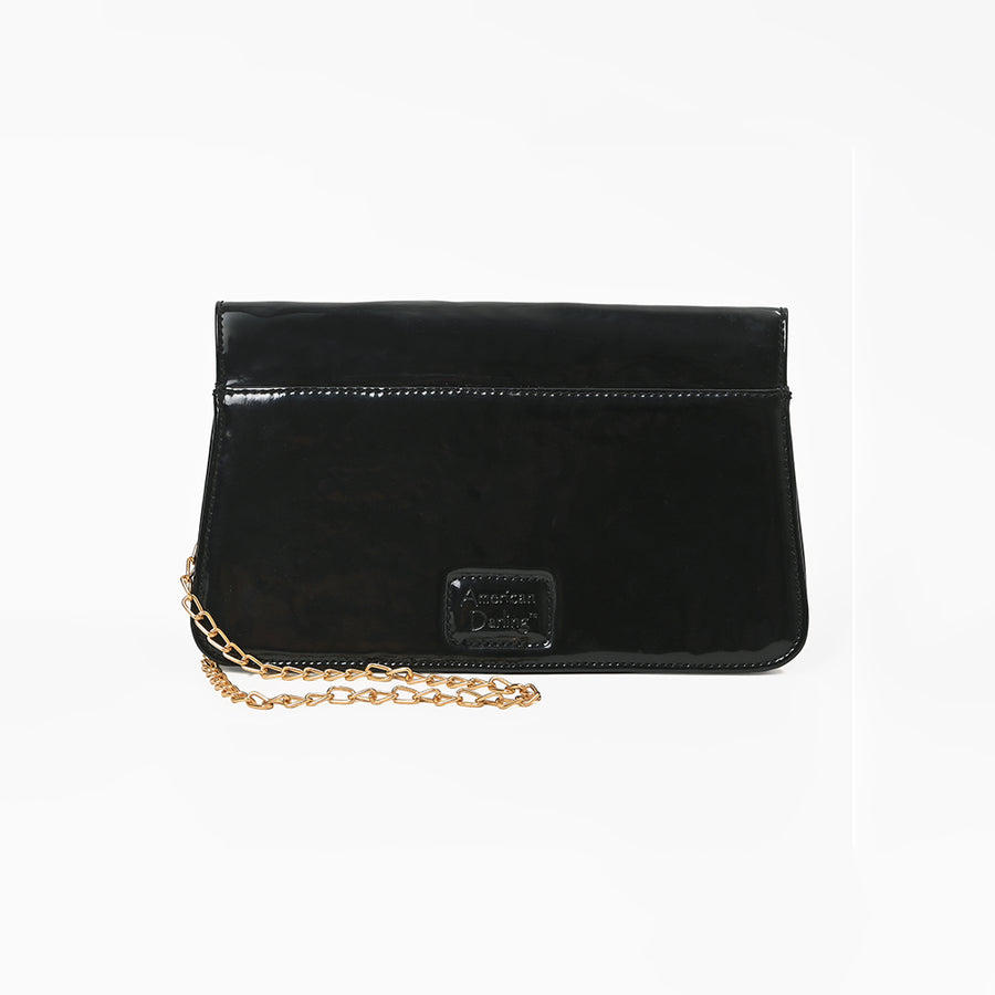 American Darling Black Genuine Leather Western Crossbody Clutch with Embroidered Cowboy Boots Floral Design Gold Chain Strap