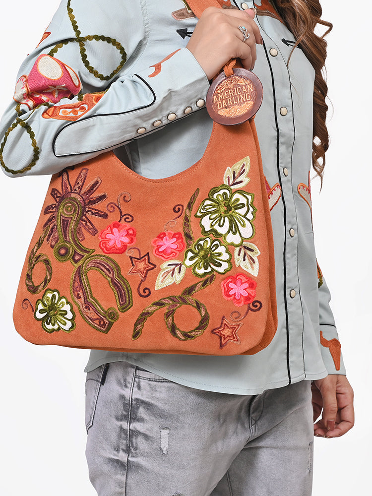 American Darling Western Hobo Bag Embroidered Floral Purse