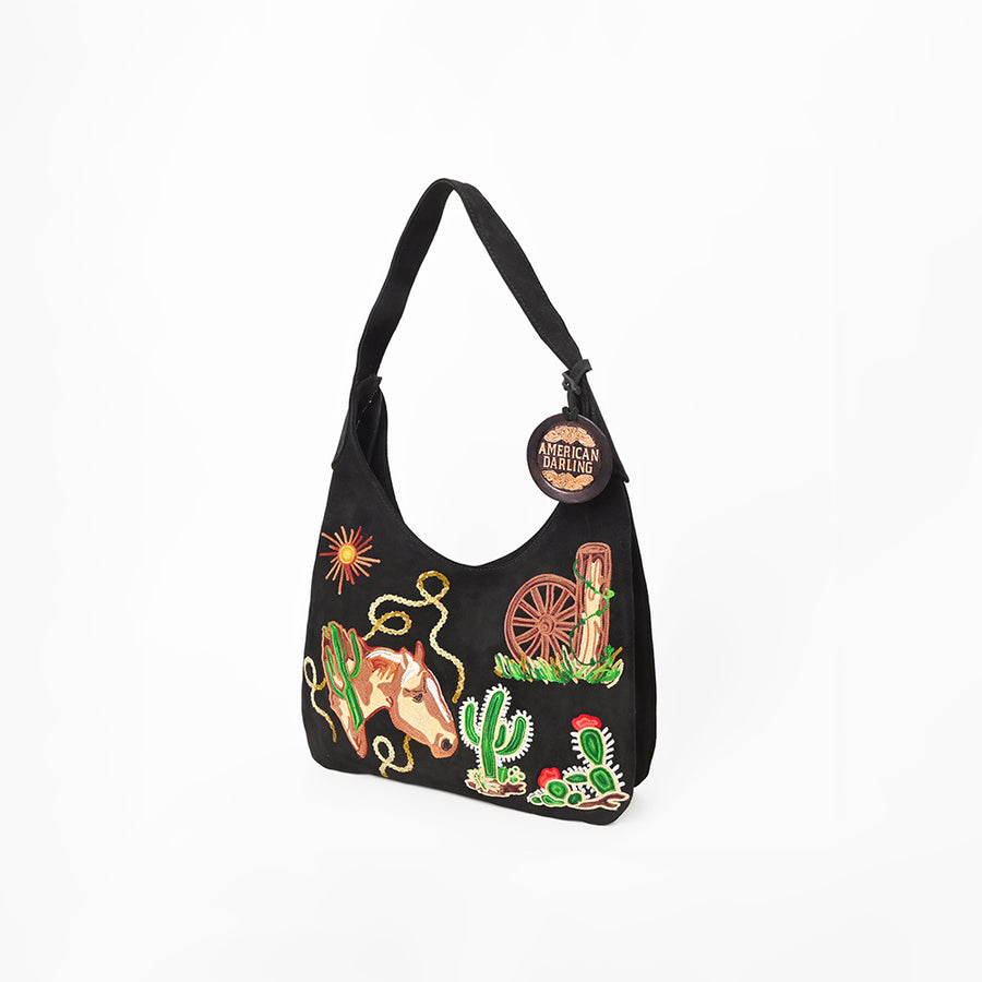 American Darling Western Hobo Bag Embroidered Floral Purse