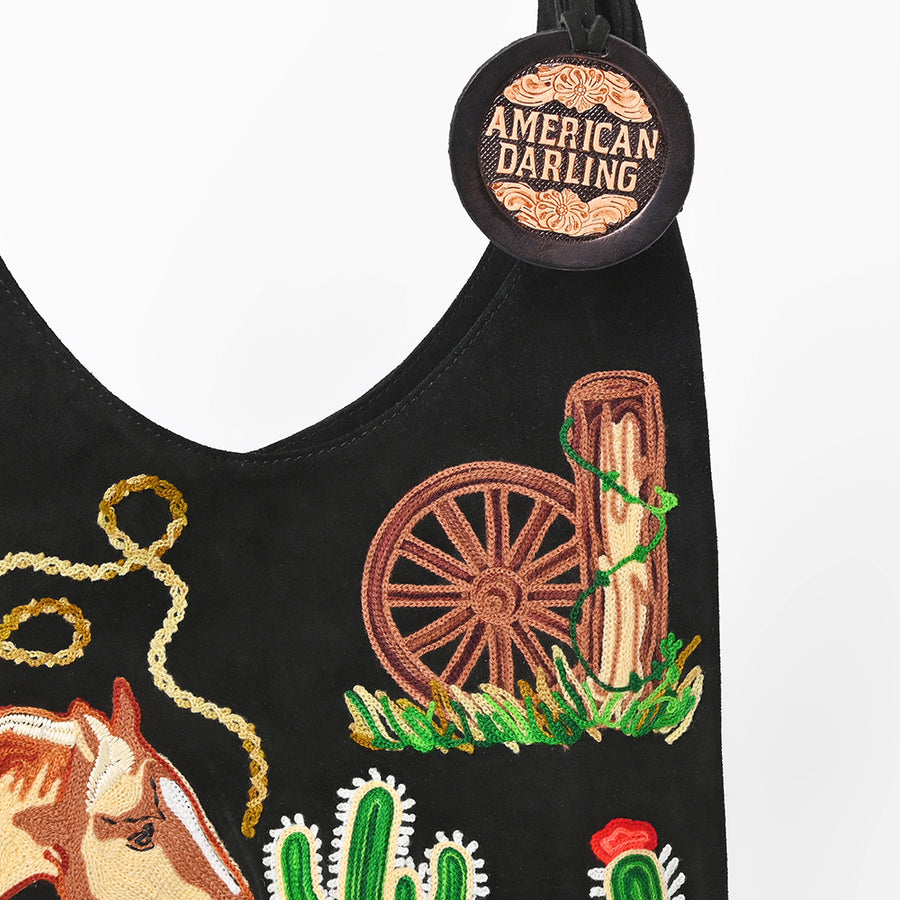 American Darling Western Hobo Bag Embroidered Floral Purse