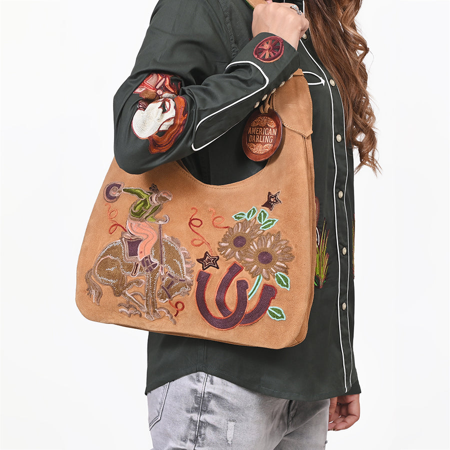 American Darling Western Hobo Bag Embroidered Floral Purse