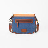 American Darling Western Tooled Leather & Denim Crossbody Bag