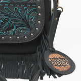 American Darling Western Floral Leather Fringe Shoulder Purse