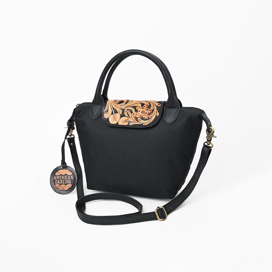 American Darling Western Leather Hand Tooled Tote Bag