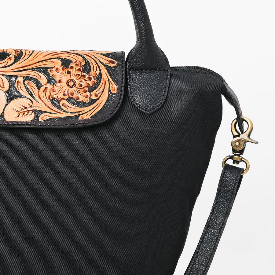 American Darling Western Leather Hand Tooled Tote Bag