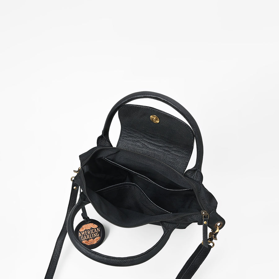 American Darling Western Leather Hand Tooled Tote Bag