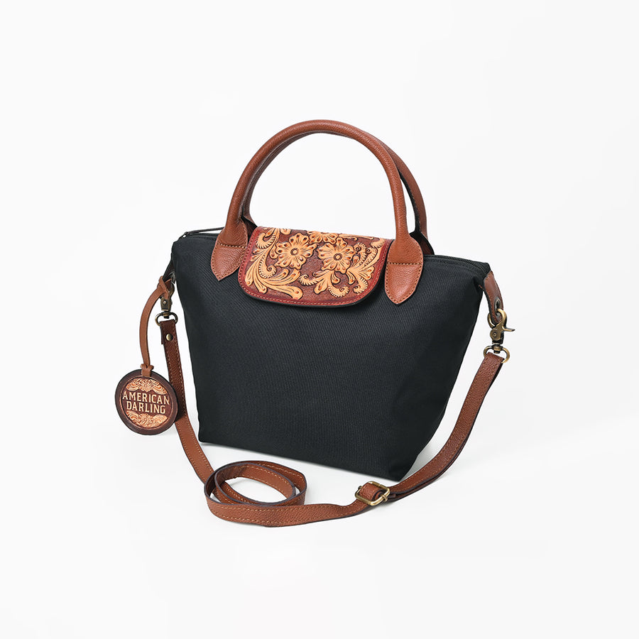 American Darling Western Leather Hand Tooled Tote Bag