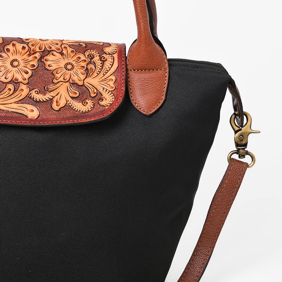 American Darling Western Leather Hand Tooled Tote Bag
