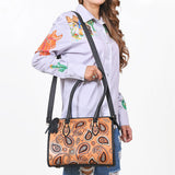 American Darling Western Leather Tote Bag with Paisley Tooled Design