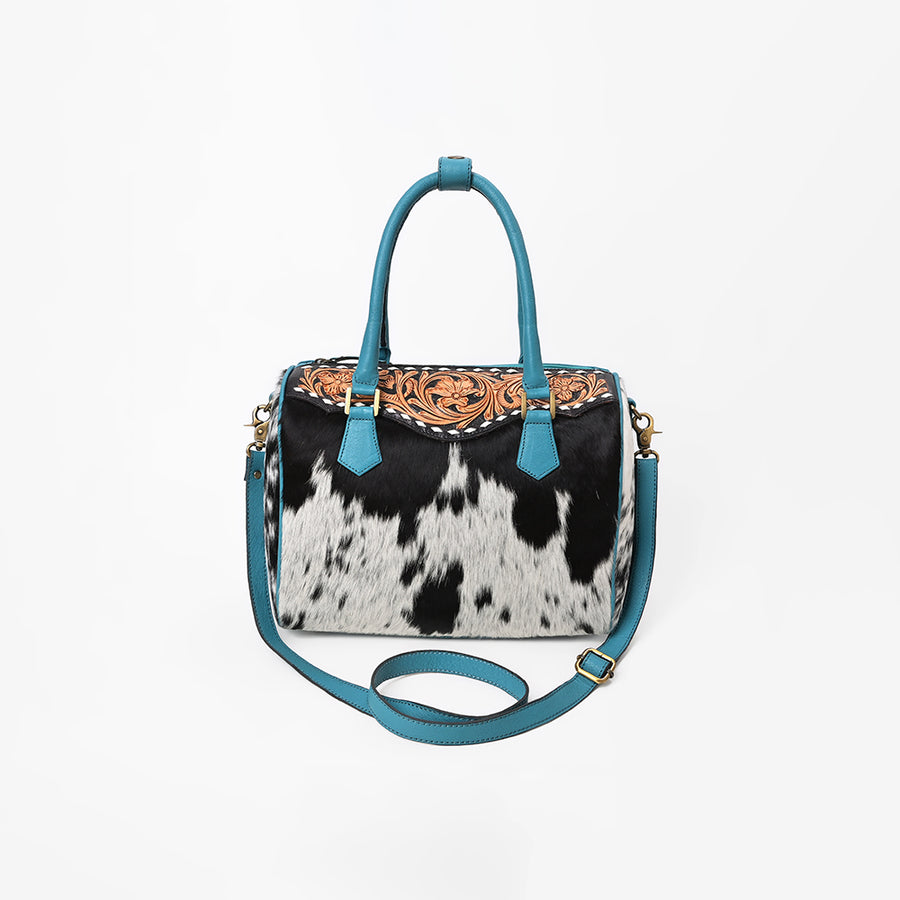 American Darling Hair-on Tote Bag w/ Turquoise Leather Handles