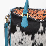 American Darling Hair-on Tote Bag w/ Turquoise Leather Handles
