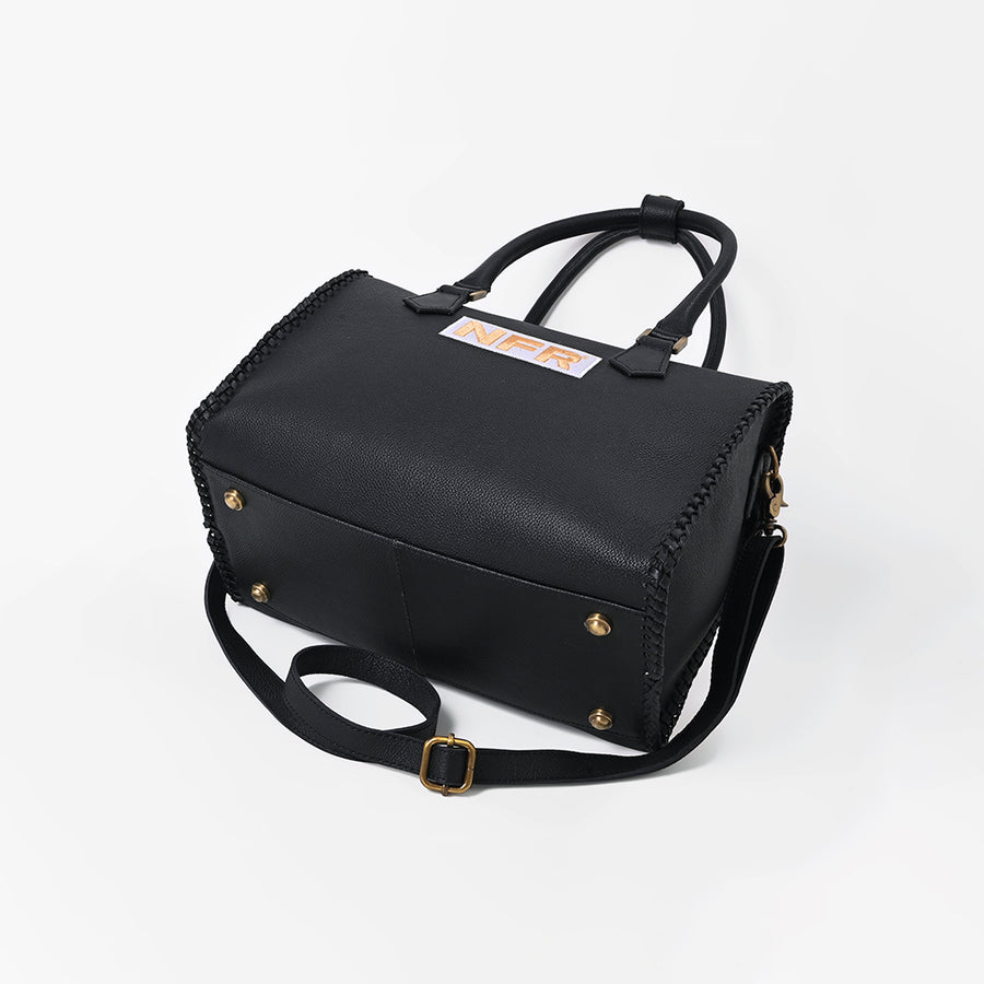 Official PRCA & NFR Licensed Collection-Black Genuine Leather Speedy Bag