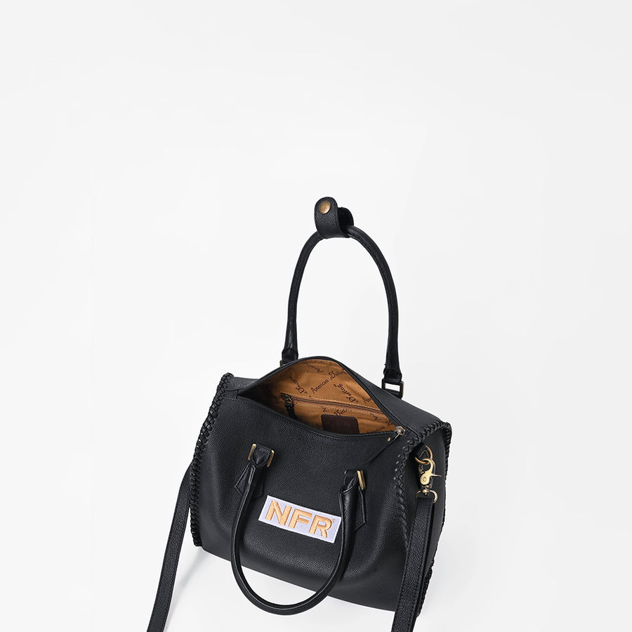 Official PRCA & NFR Licensed Collection-Black Genuine Leather Speedy Bag
